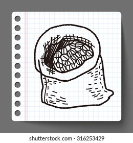 coffee bean doodle drawing