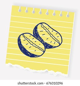 coffee bean doodle drawing