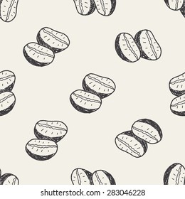 coffee bean doodle drawing seamless pattern background