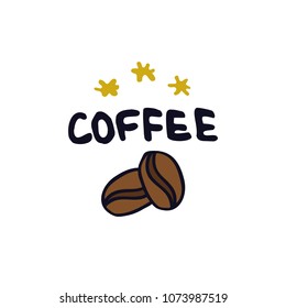 coffee bean doodle icon
