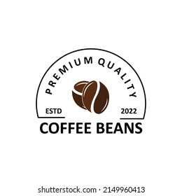 coffee bean drink logo design in brown color vector illustration
