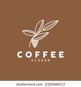 diseño del logotipo de la bebida de frijol café en color marrón ilustración vectorial