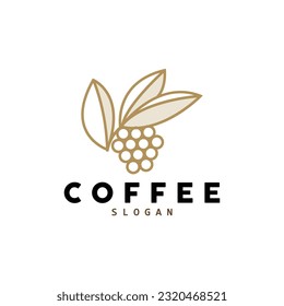 coffee bean drink logo design in brown color vector illustration