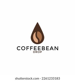 coffee bean drop logo vector icon illustration
