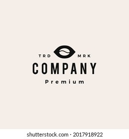 imagen del icono vectorial del logotipo de hipster de la cosecha de frijol de café