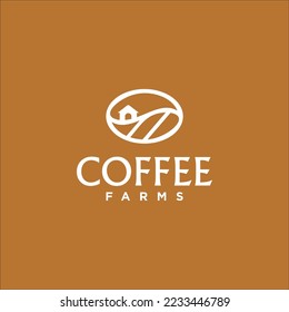 coffee bean farm logo vector