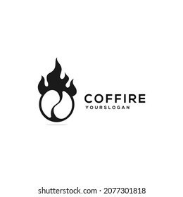 coffee bean fire logo design