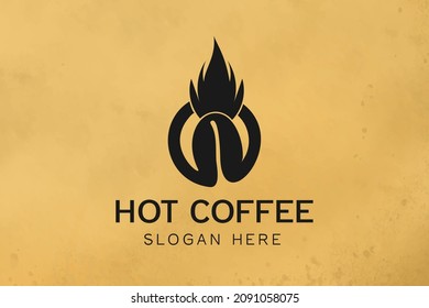 Coffee bean fired logo design inspiration