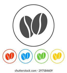 Coffee bean.  Flat design style eps 10