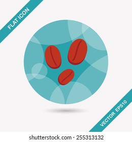 coffee bean flat icon with long shadow,eps10