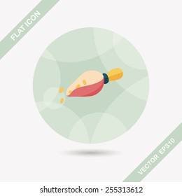 coffee bean flat icon with long shadow,eps10