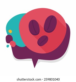 coffee bean flat icon with long shadow,eps10