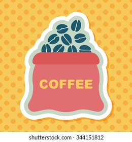 coffee bean flat icon with long shadow,eps10