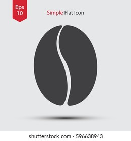 Coffee Bean Flat Icon. Simple Sign Of Drink. Vector Illustrated Symbol