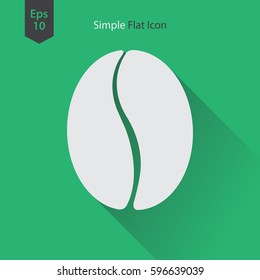 Coffee Bean Flat Icon. Simple Sign Of Drink. Vector Illustrated Symbol