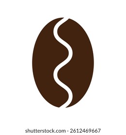 Coffee bean flat icon vector on white background.