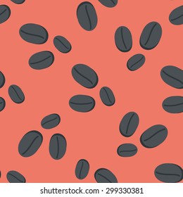 coffee bean flat icon,eps10 seamless pattern background
