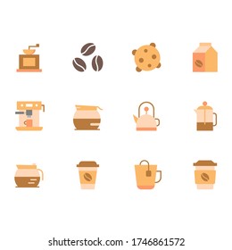 Coffee bean flat style icon. Cafe drink icon sets colorfull variations. Ready to use for website, mobile app, presentation and any other projects. EPS10