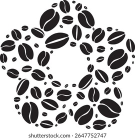 café feijão flor café decoração ilustração aromático torrado natural orgânico design mínimo
