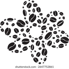 café feijão flor café decoração ilustração aromático torrado natural orgânico design mínimo