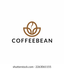Coffee Bean Flower Logo Design, brand identity logos vector, modern logo, Logo Designs Vector Illustration Template