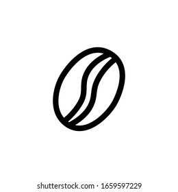 Coffee Bean Foods Icon Vector Illustration. Outline Style
