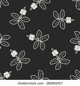coffee bean fruit doodle seamless pattern background