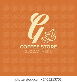 Coffee bean G letter logo | EPS format | Editable