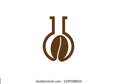 Coffee bean, Glass tube Logo Designs Inspiration Isolated on White Background