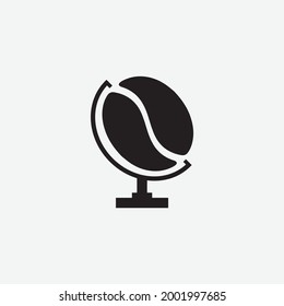 grano de café al estilo de la tierra del globo
