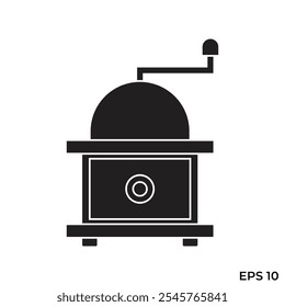 coffee bean grinder flat icon vector