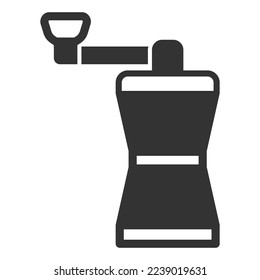 Molino de frijol de café - icono, ilustración sobre fondo blanco, estilo glifo