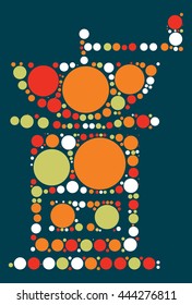 Coffee bean grinder shape vector design by color point