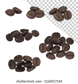 Coffee bean group vector on white background easy to put for your ingredient in package or product
