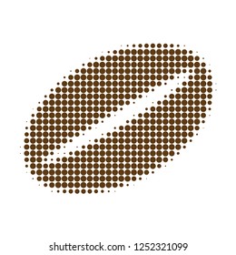 Coffee bean halftone dotted icon. Halftone pattern contains circle elements. Vector illustration of coffee bean icon on a white background.