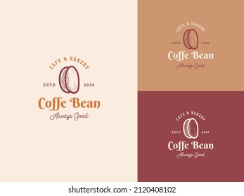 Plantilla de logotipo de dibujo de manga de café con tipografía de época de primera calidad. Concepto de Emblema Vintage Elegante.