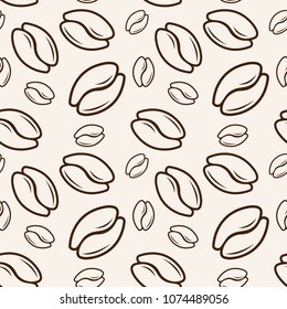 Coffee Bean Hand Drawn Line Art Background Pattern