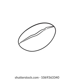 Kaffeebohnen handgezeichnet Umriss-Symbol. Vektorgrafik von gerösteter Kaffeebohne für Druck, Web, Mobile und Infografiken einzeln auf weißem Hintergrund.