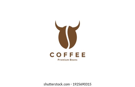 Kaffeebohnen mit Logo-Design, Vektorsymbol