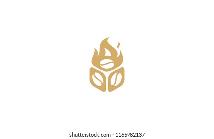coffee bean hot logo icon vector