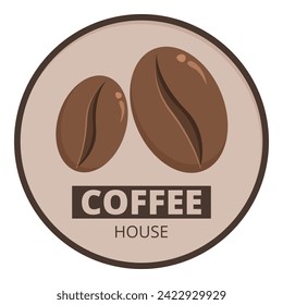 Coffee bean house board icon cartoon vector. Facade bistro. Espresso mug