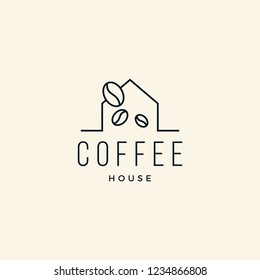 Coffee bean coffee House cafe modern hipster logo design vector inspiration custom logo design