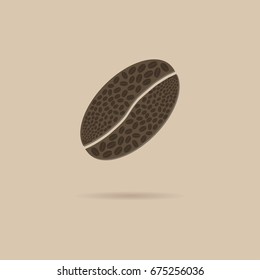 Coffee bean icon. Abstract caffeine symbol. Vector illustration