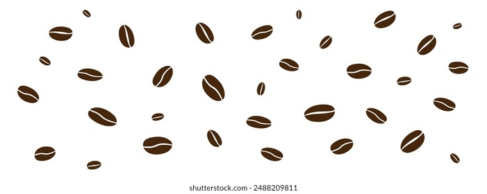 Fondo del icono del grano de café. granos de café tostados. Ilustración vectorial