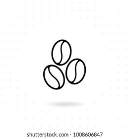 Coffee bean icon. Coffee beans icon in line style design. Flat line illustration of coffee. Coffee icon vector illustration