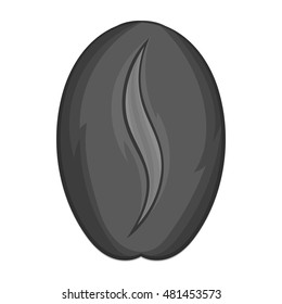Coffee bean icon in black monochrome style on a white background vector illustration