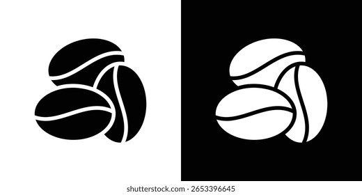 Coffee Bean icon black silhouette for web, and mobile app