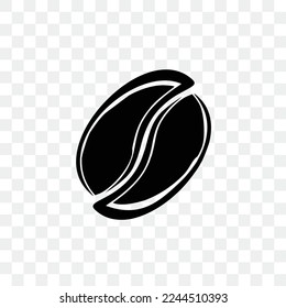 icono del grano de café en negro diseño de vector simple sobre fondo aislado