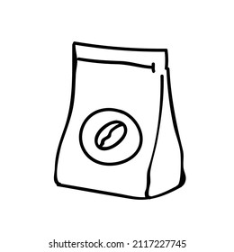 Icono de judías de café ilustración vectorial en blanco y negro. Curso de contorno modificable.