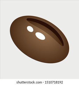 Coffee Bean Icon. Cafe Concept, Cartoon of Sickle Vector Icon for Web Design Isolated on White Background - Vector